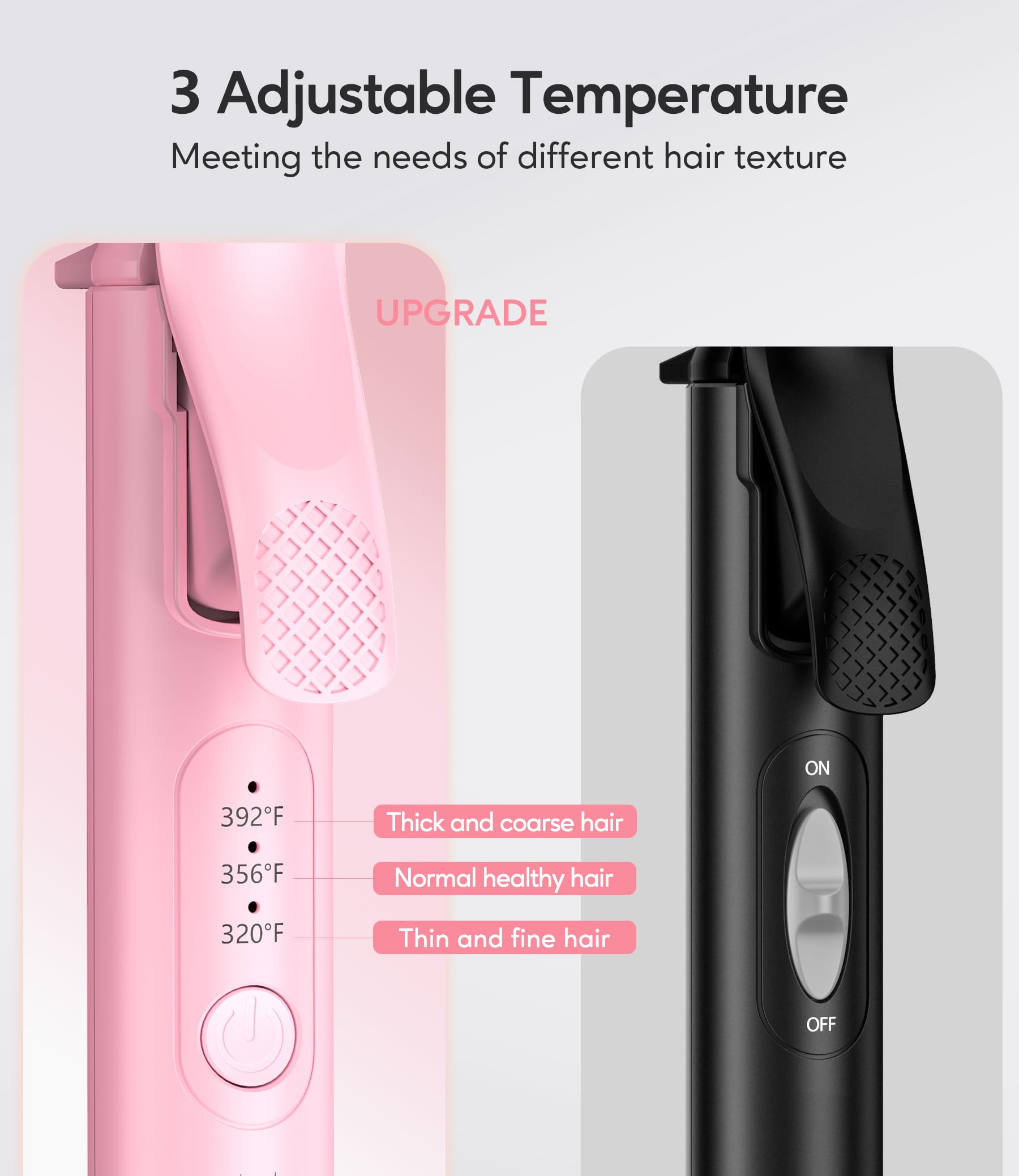 FARERY ceramic barrel with tourmaline coating delivers smooth, even heat for lasting curls.