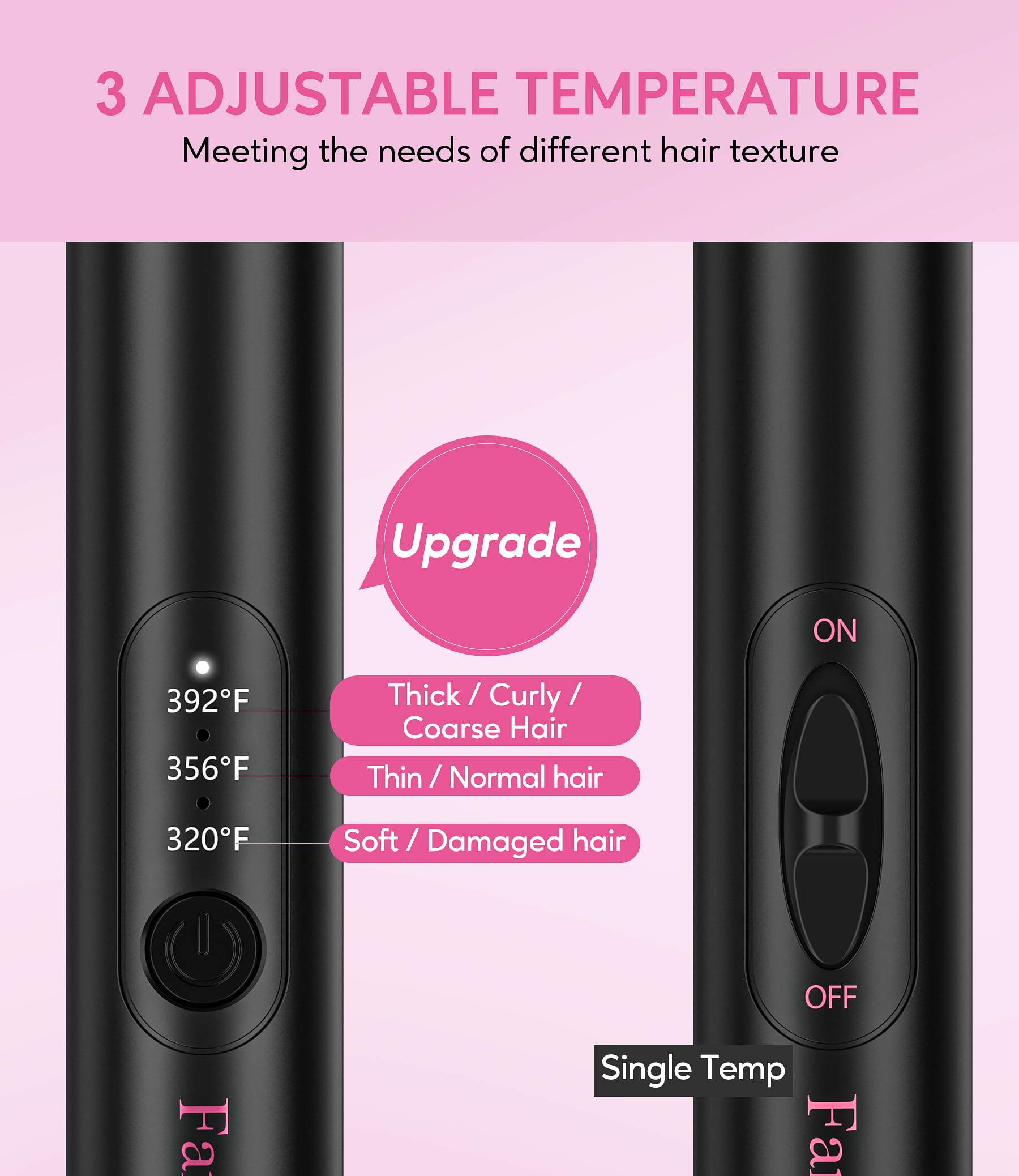 Farery Mini Thermal Brush anti-scald bristles protect while curling.