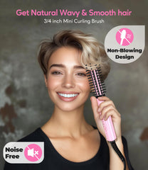 FARERY Mini Thermal Brush in hand demonstrates travel-friendly size for easy touch-ups.