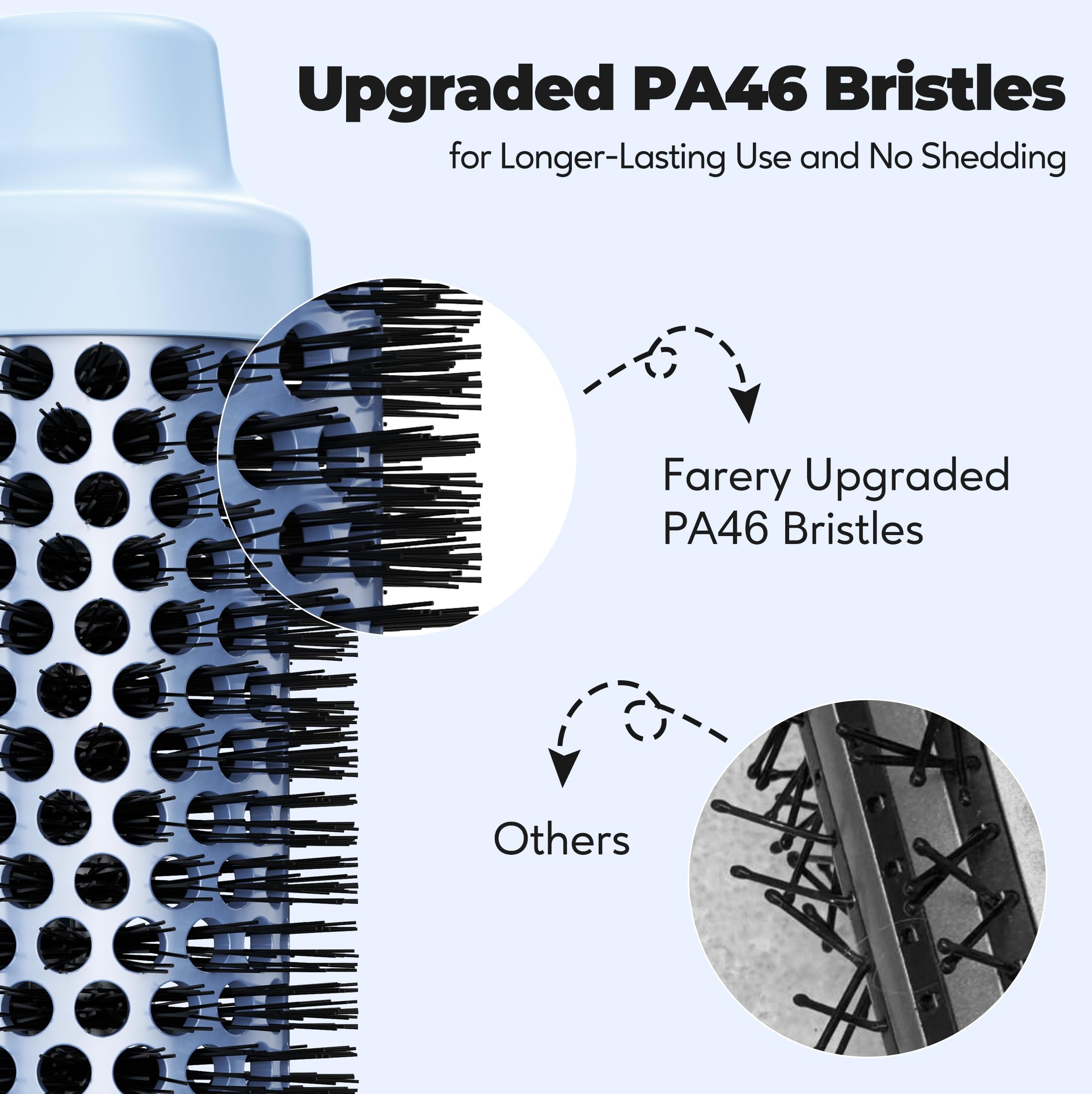 Farery Thermal Brush 5-level temps with AKT ceramic for even heat.