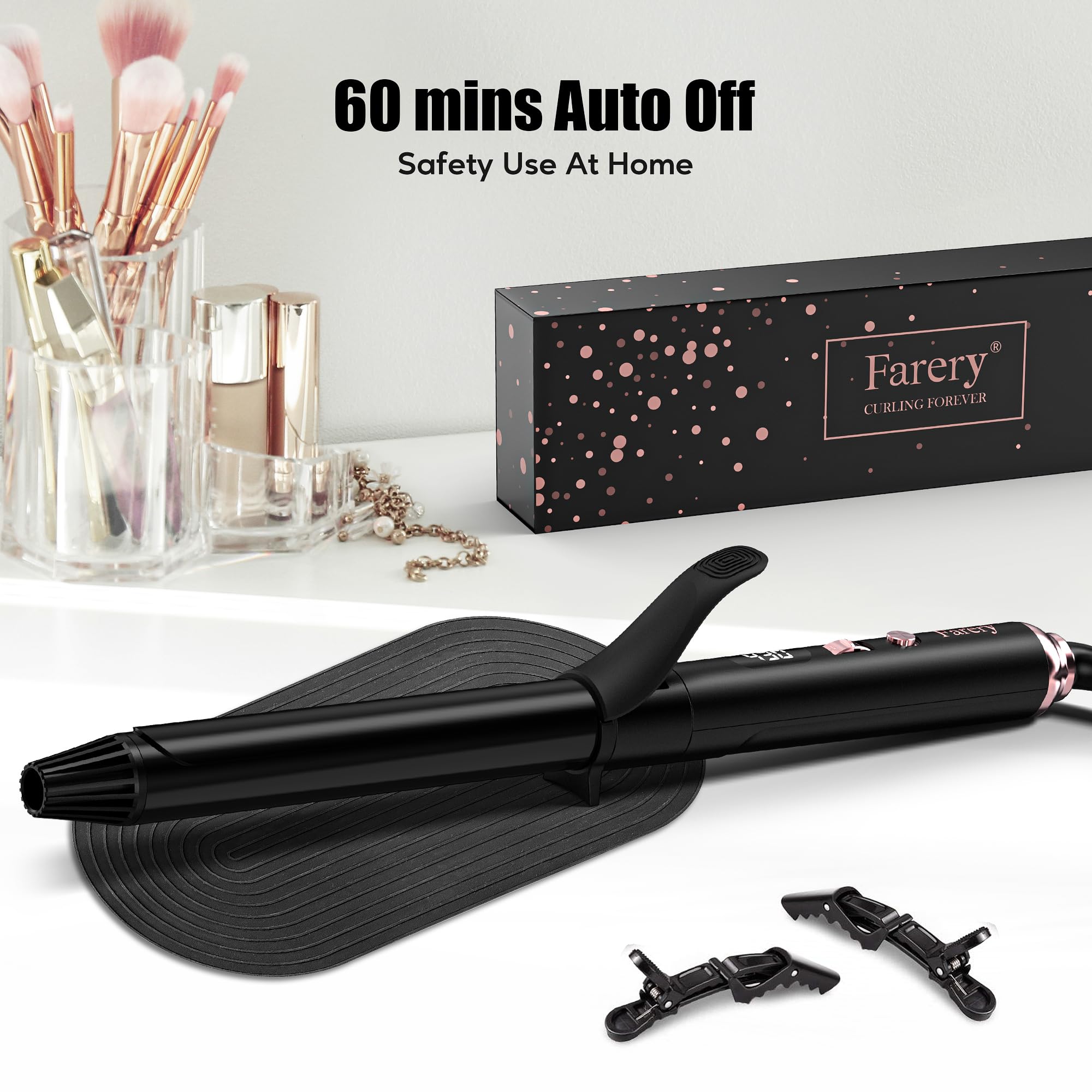 FARERY included clips and silicone pad support safe, neat sectioning during styling.