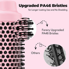 FARERY Upgraded Thermal Brush bristles detail showcases durable nylon PA46 for long-lasting performance