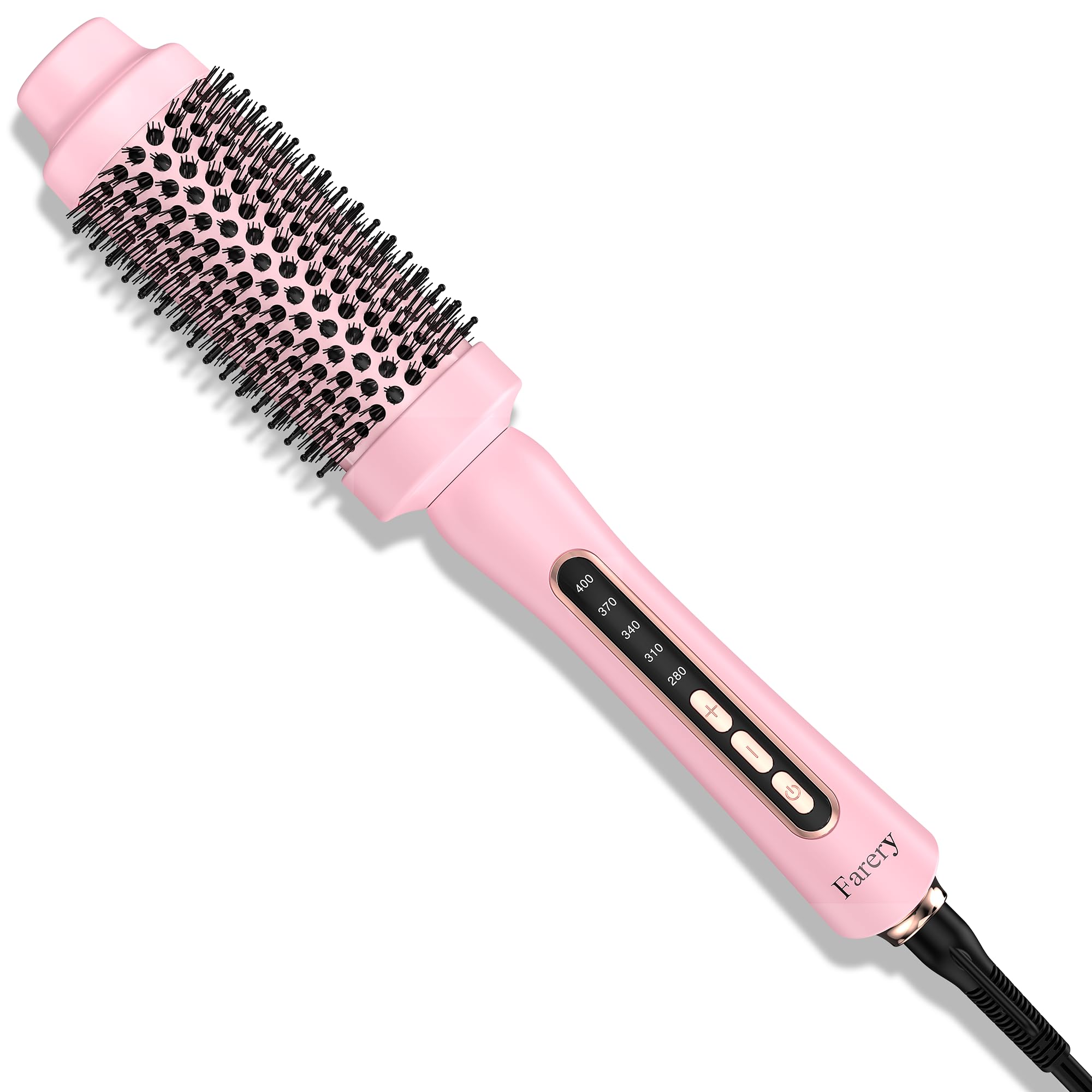 FARERY Upgraded Thermal Brush front view shows ergonomic grip for comfortable, quick styling