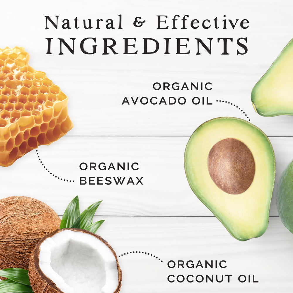 Farm & Bee avocado-oil-lip-balm-swatch highlights creamy texture and deep nourishment.