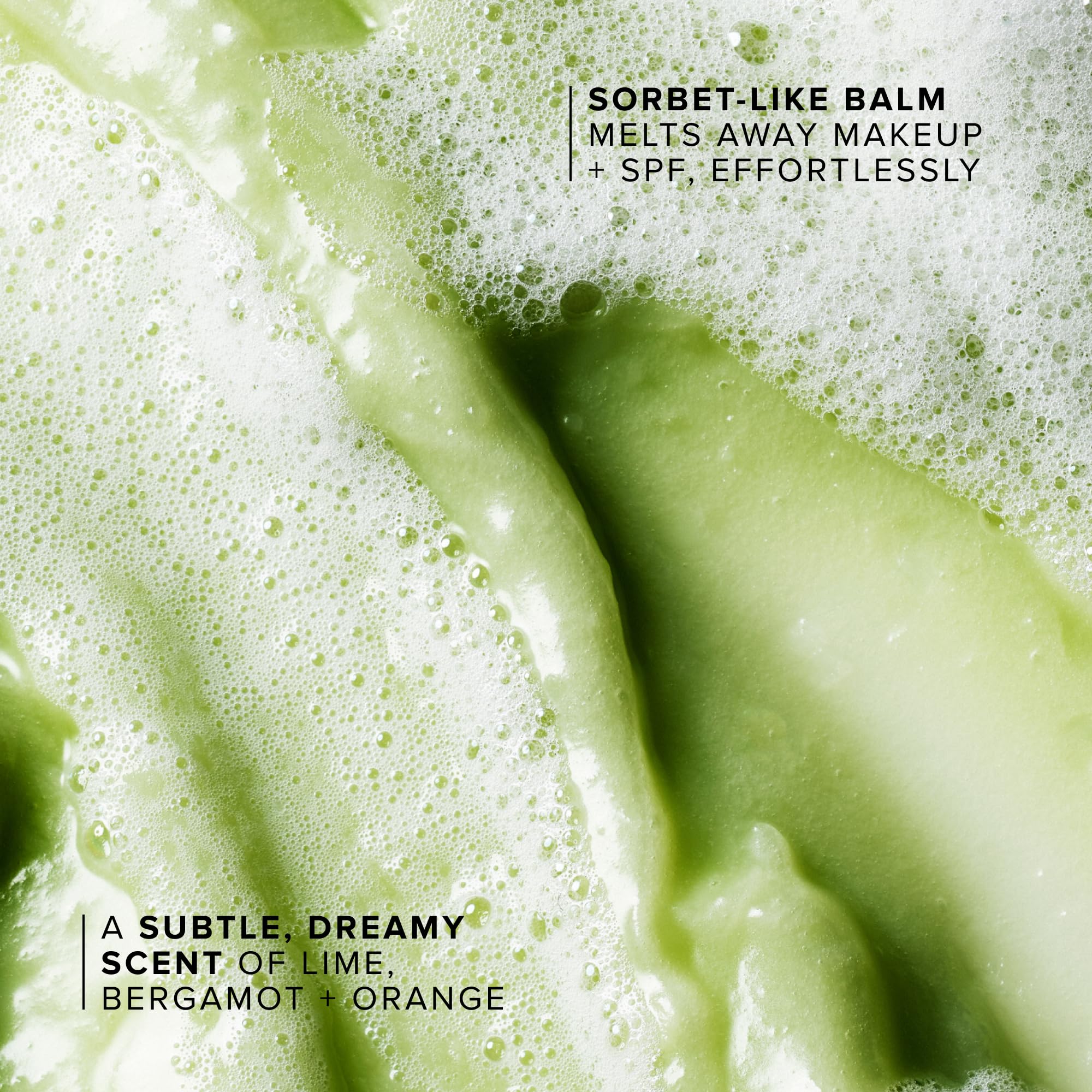 Farmacy citrus scent image conveys refreshing lime-bergamot-orange aroma during cleansing.