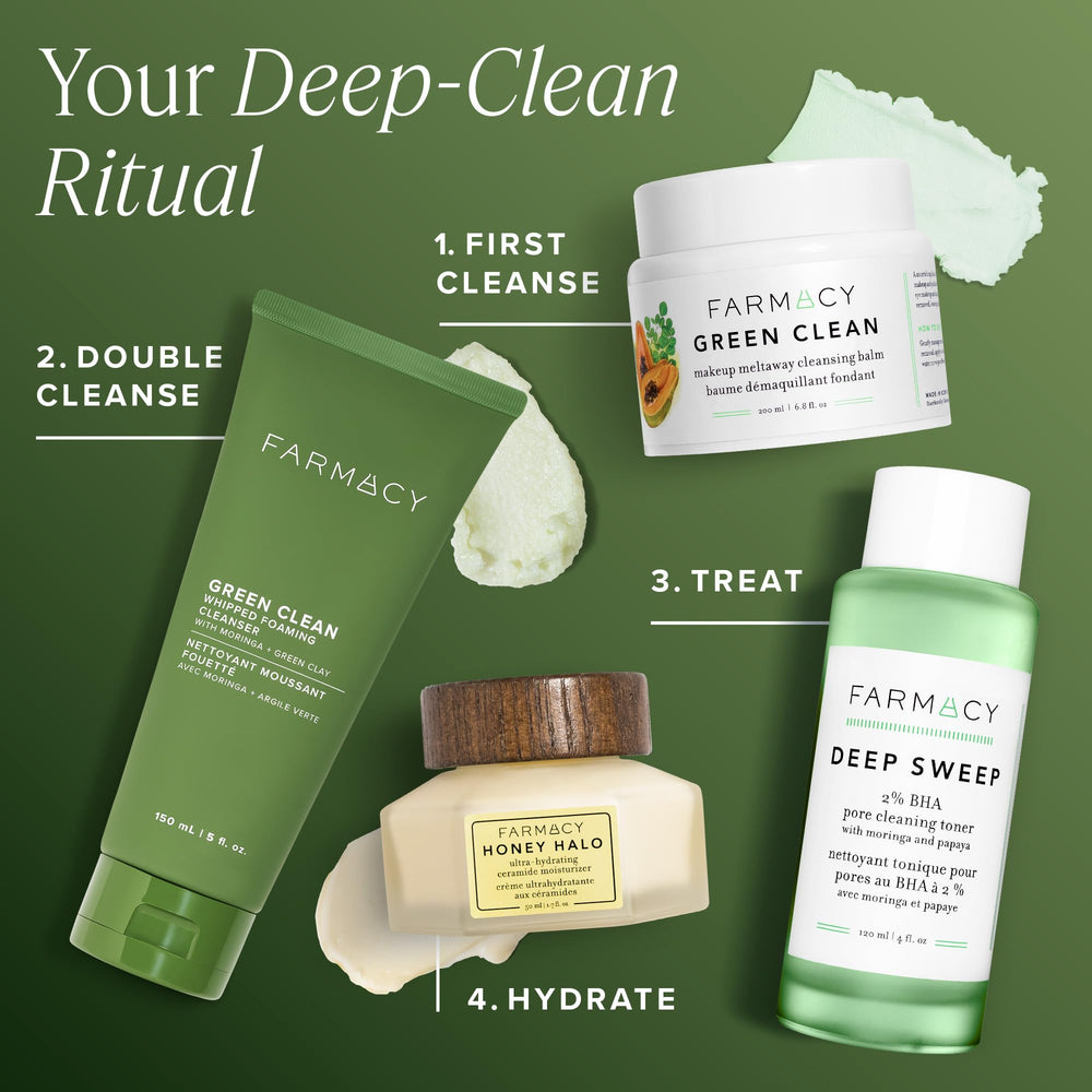 Farmacy daily use morning evening routine shot implies simple cleansing cadence