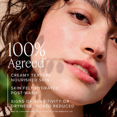 Fragrance-free jar of Farmacy Gentle Creamy Face Cleanser for sensitive skin