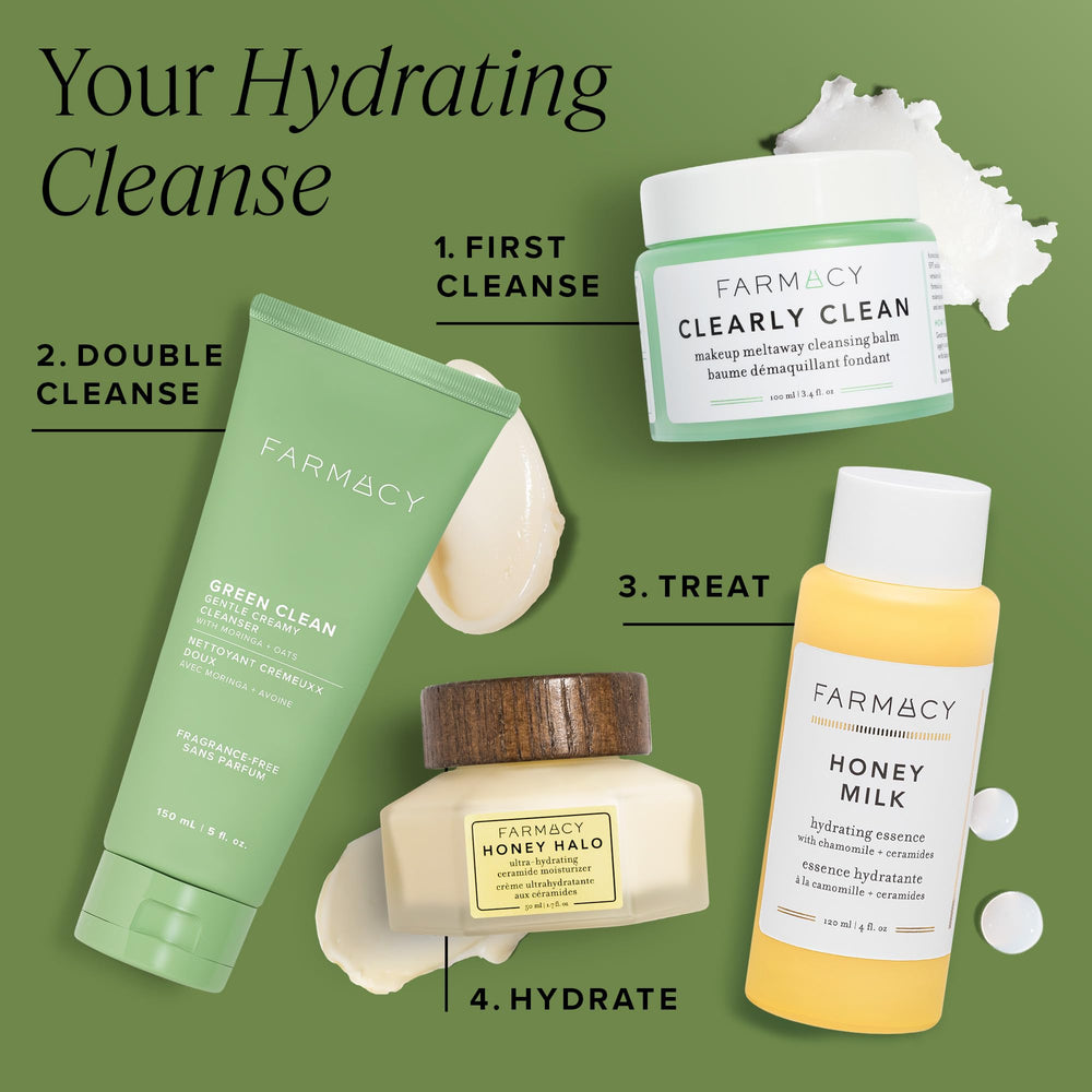 Upcycled ingredients in Farmacy cleanser showcased as sustainable hydration boost