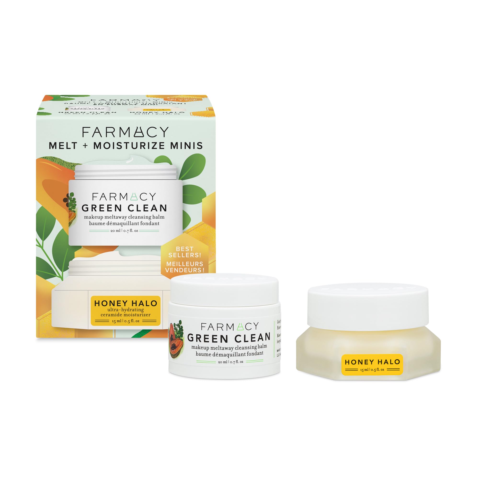 Farmacy Green Clean cleansing balm jar melts makeup for a gentle cleanse.