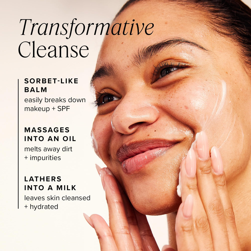 Farmacy Green Clean rinse reveals softer, hydrated skin.