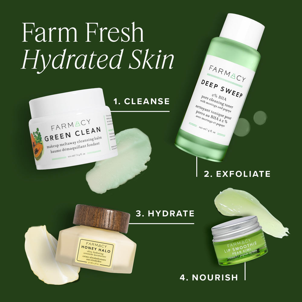 Farmacy Green Clean travel-size jar highlights TSA-friendly packaging.