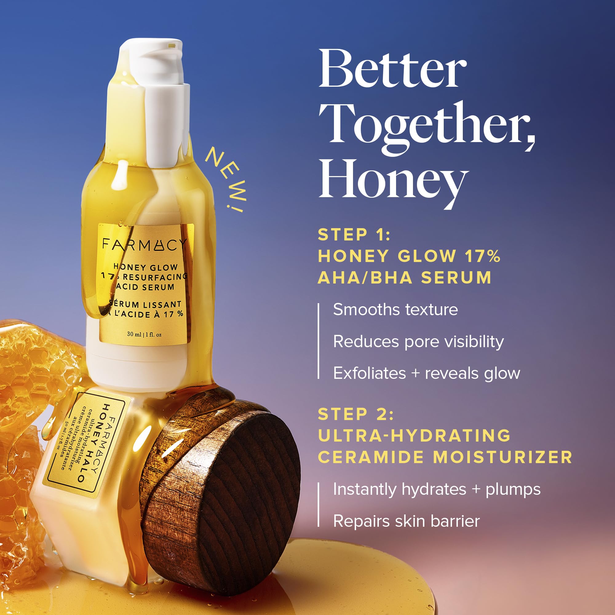 Farmacy Honey Glow Serum fragrance-free label signals gentle exfoliation without added scents.