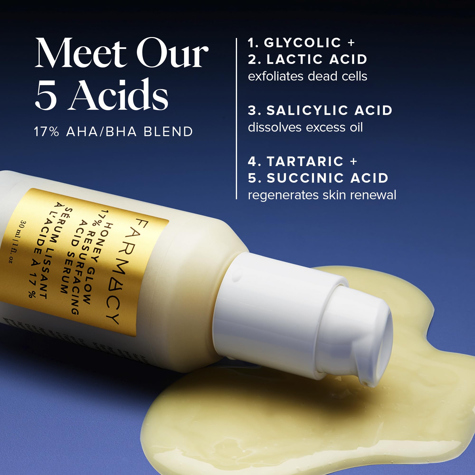 Farmacy Honey Glow Serum hyaluronic acid layer demonstrates lightweight hydration and plump appearance.