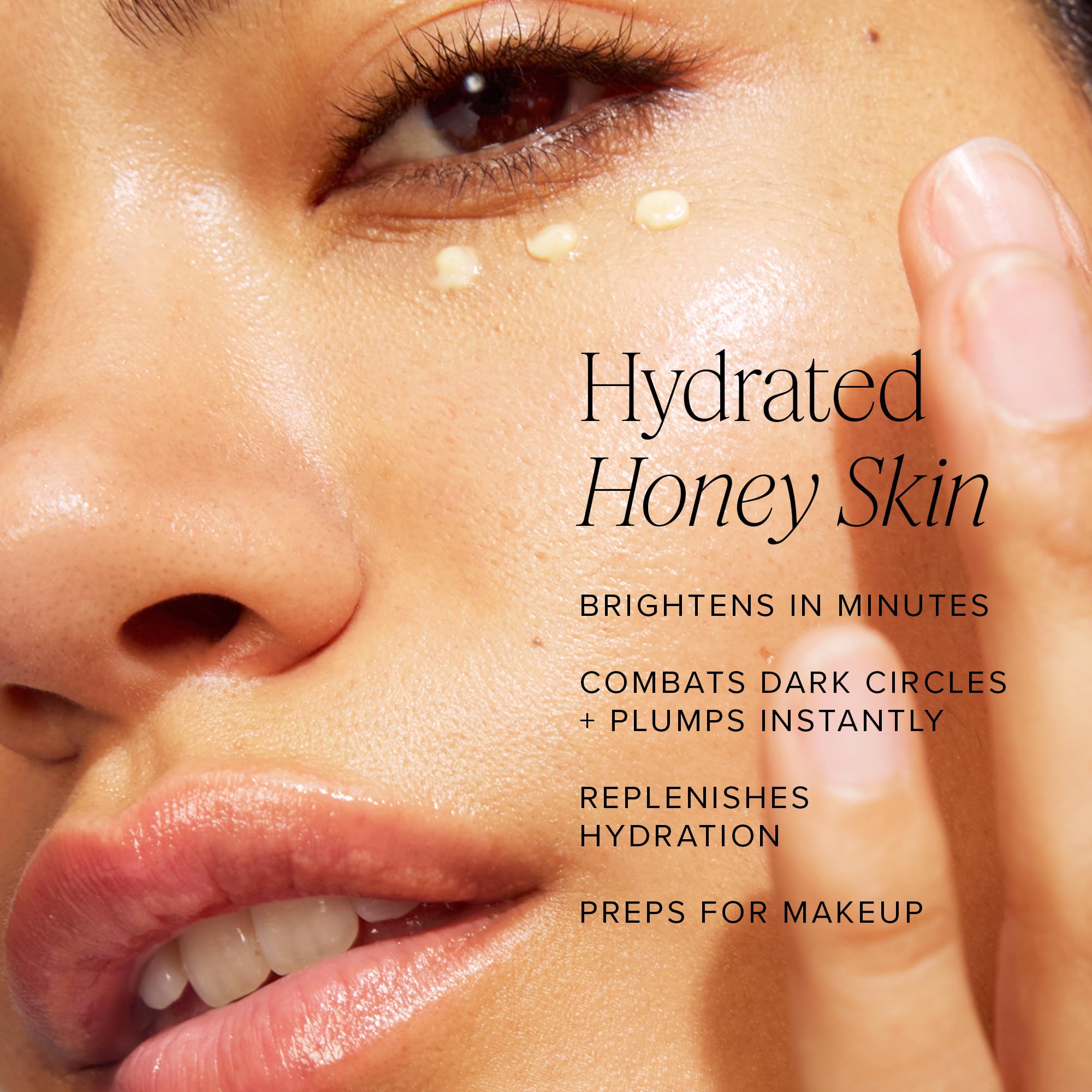 Farmacy Honey Halo moisturizer glow shows moisture and subtle plumping.