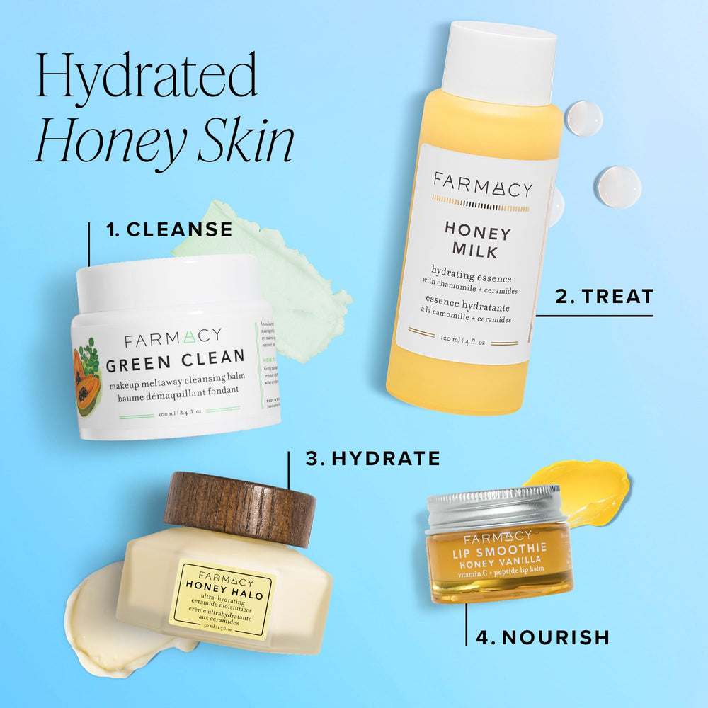 Farmacy Honey Halo packaging box highlights sustainable, consumer-friendly design.