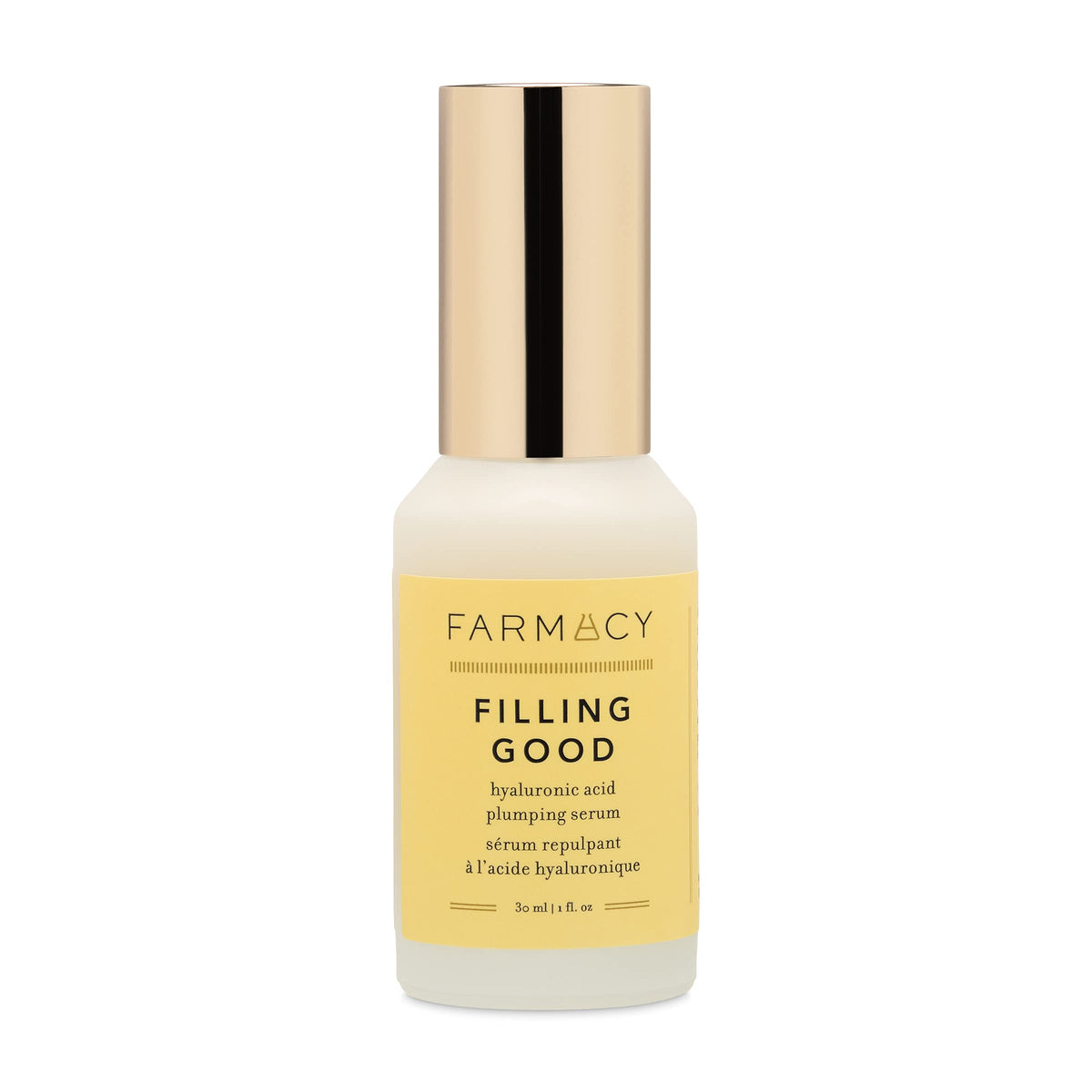 Farmacy Hyaluronic Serum bottle closeup highlighting hydration power for radiant skin