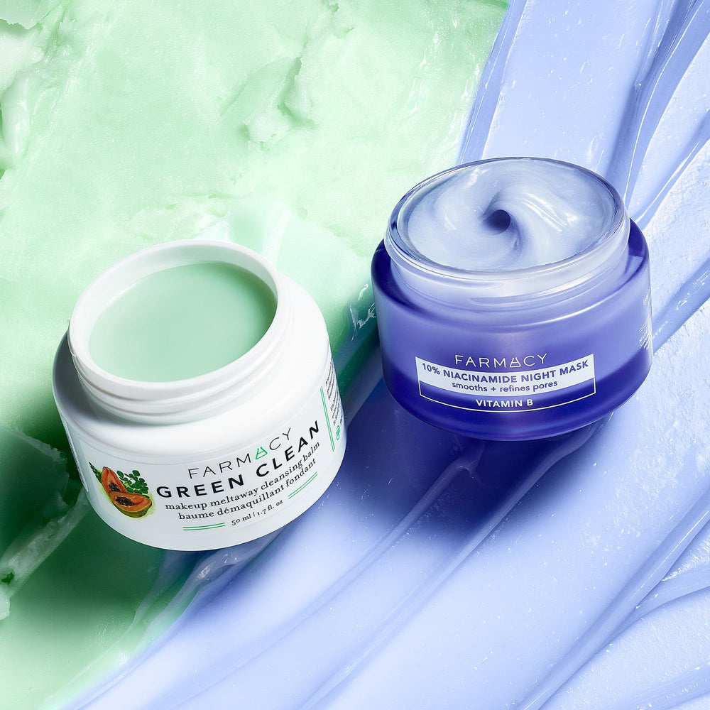 Spatula spreading the lightweight Farmacy mask enables even, restful overnight coverage.
