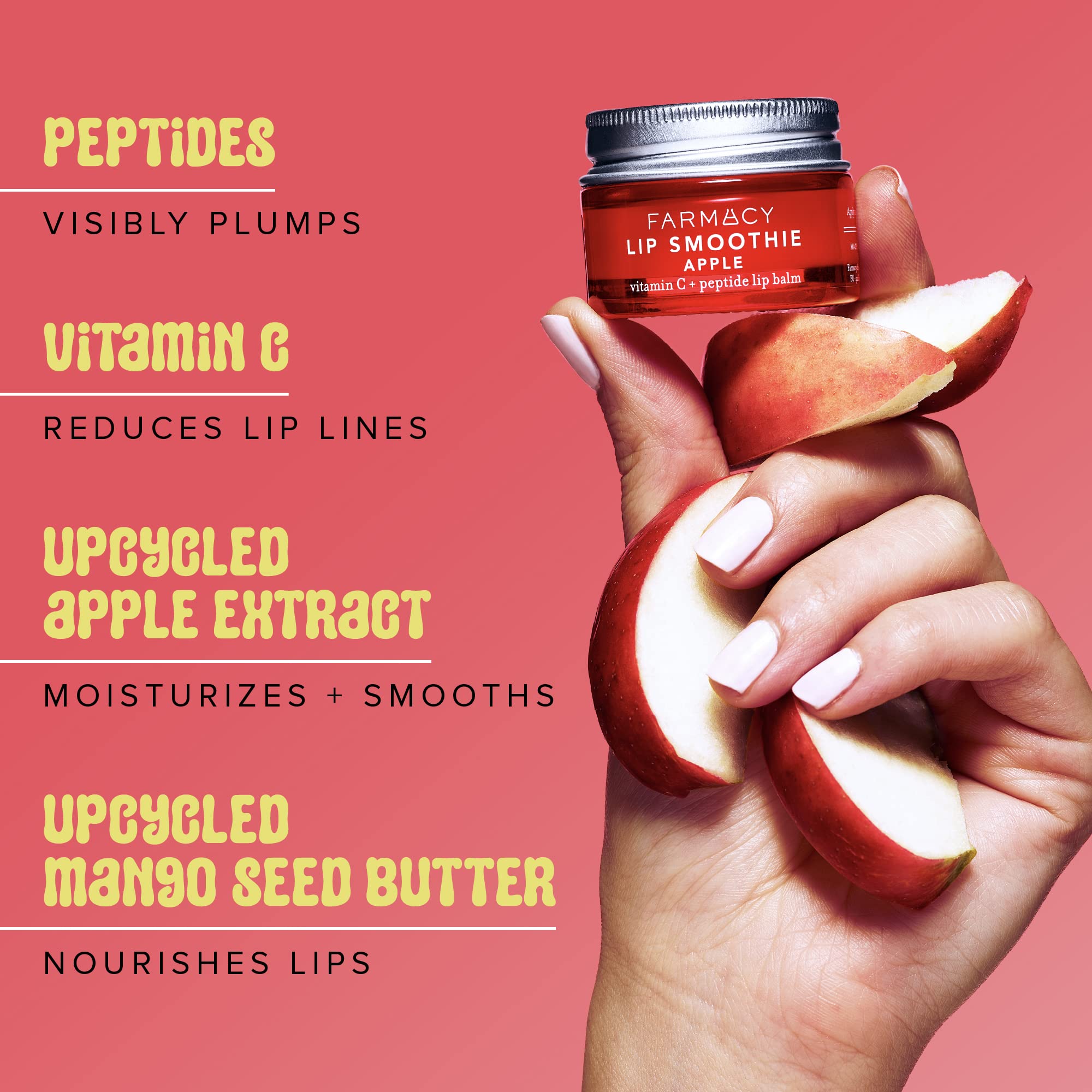 Farmacy Lip Smoothie application close-up—smooth lip texture after use.