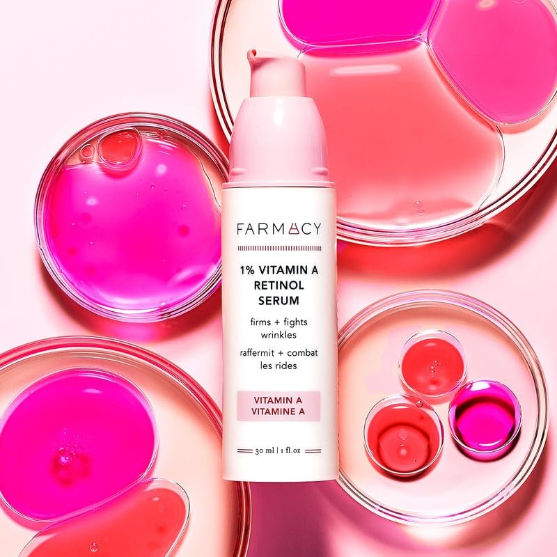 Farmacy Retinol Serum bottle highlighting Ceramide NP for hydration and barrier support