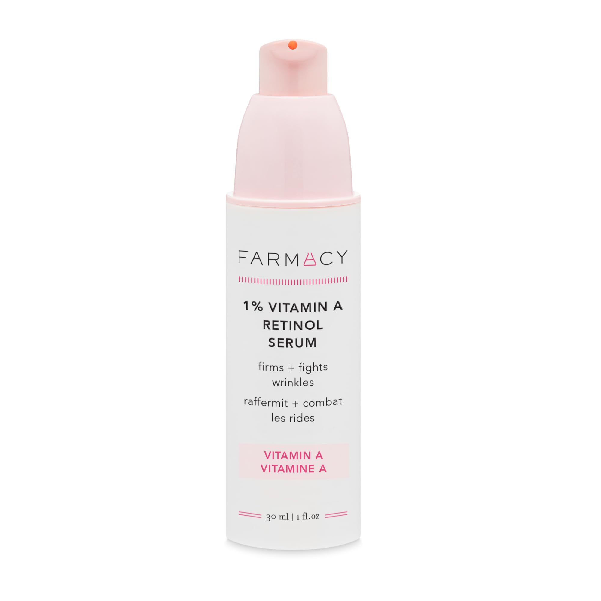 Farmacy Retinol Serum image shows encapsulated retinol for deeper resurfacing and smooth skin texture