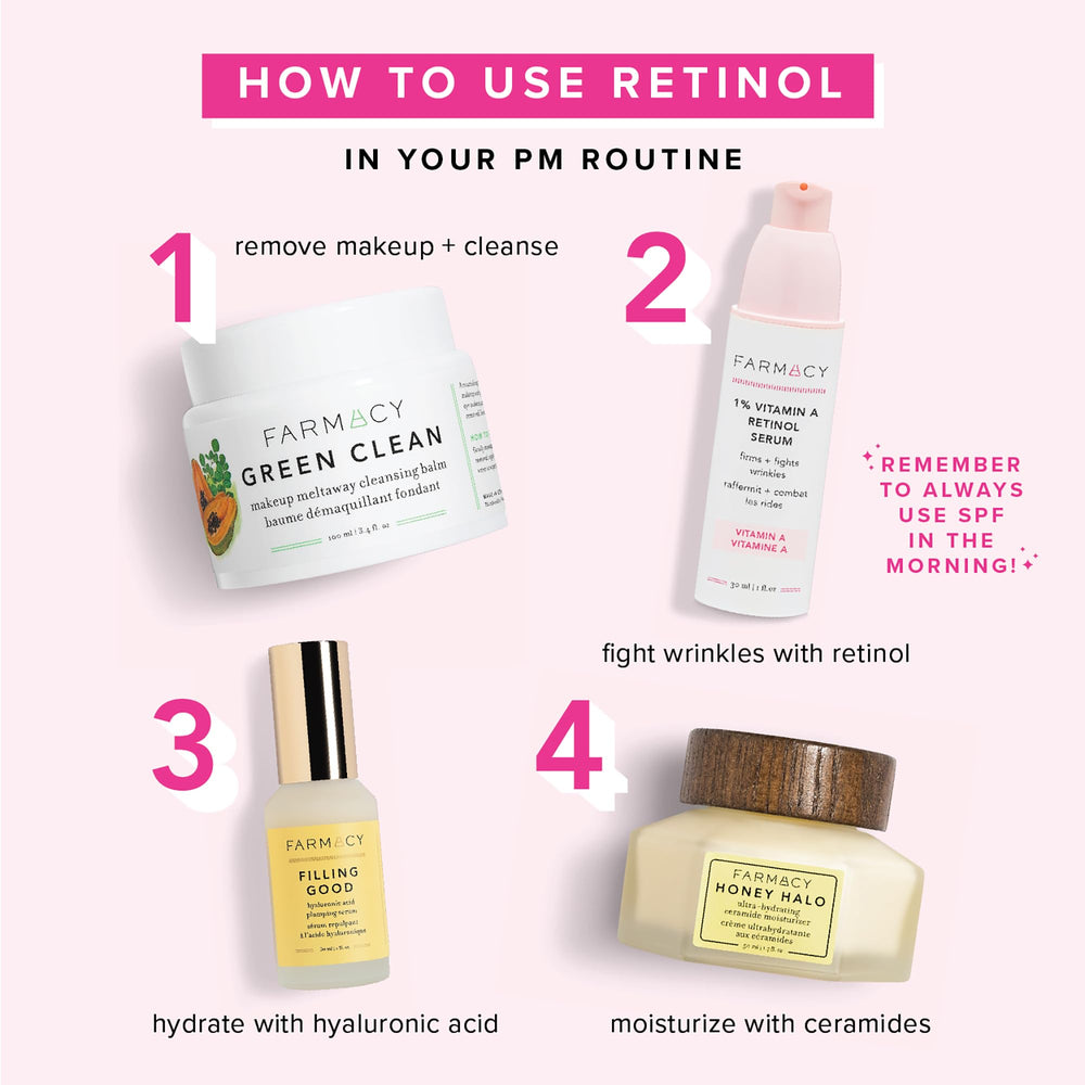 Farmacy Retinol Serum texture smoothing visible on skin after application