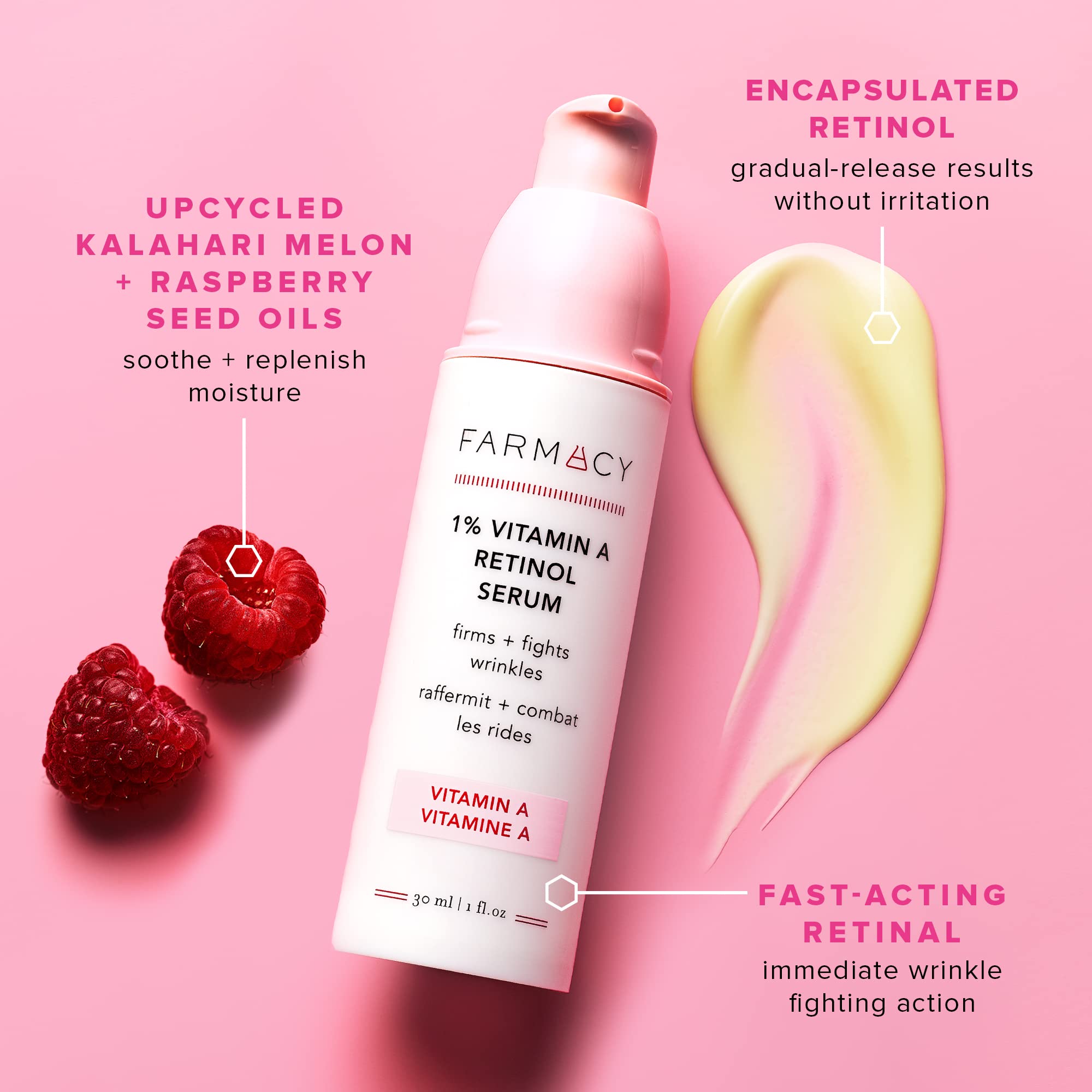 Farmacy Retinol Serum with kalahari melon oil as upcycled ingredient for moisture