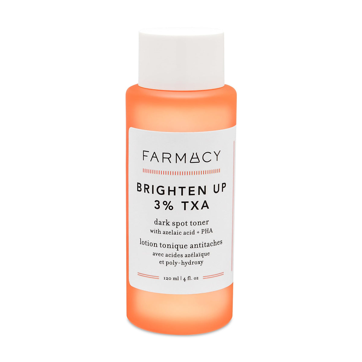 Farmacy TXA toner bottle front highlights brightening benefits.
