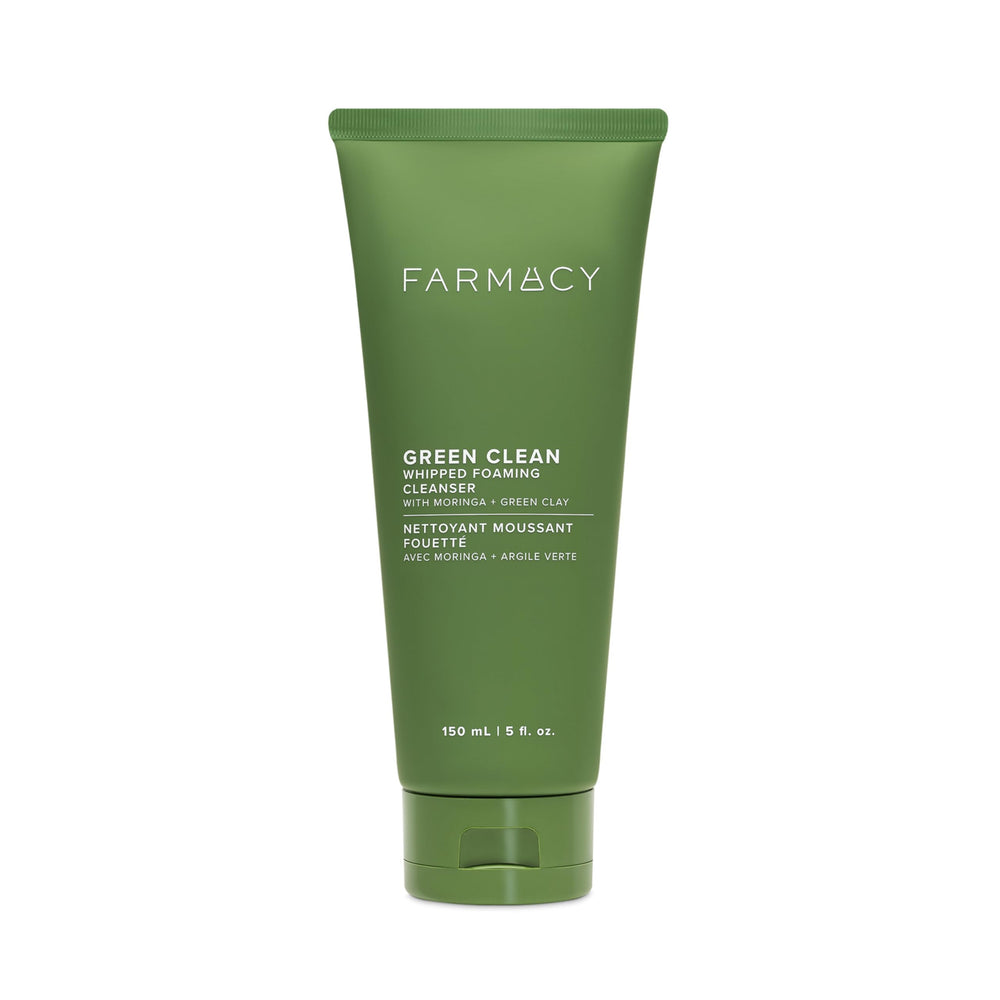 Farmacy whipped greens foaming wash bottle pour shows easy, oil-free cleansing for refreshed skin