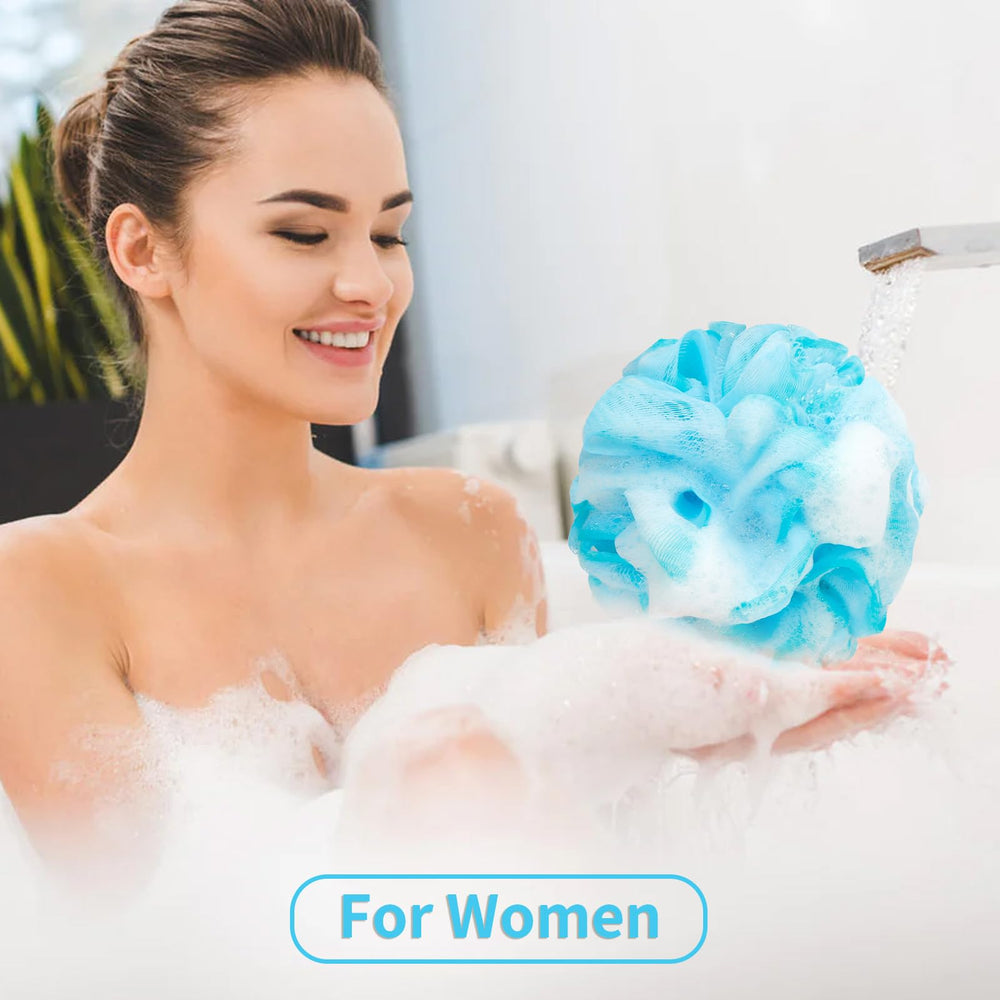 Farmoga bath accessory rack-ready loofah helps keep shower tidy.