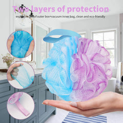 Farmoga dense mesh loofah delivers gentle exfoliation and rich lather.