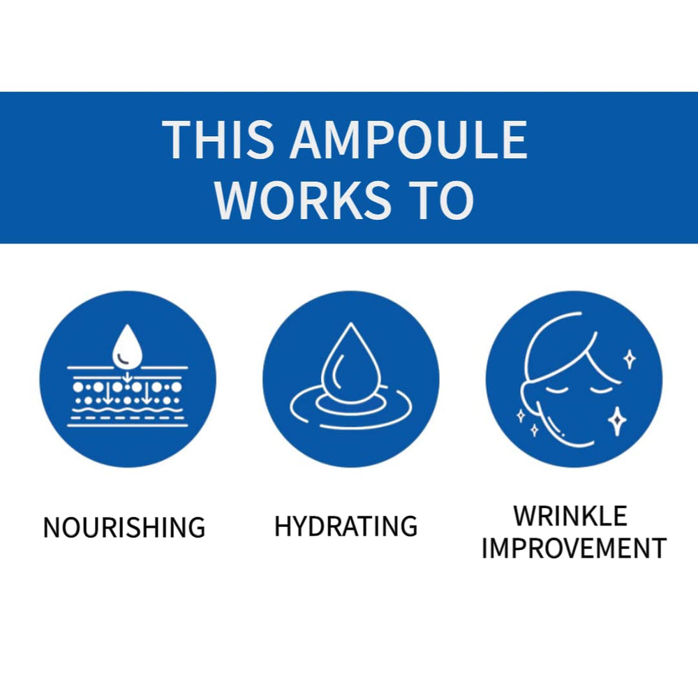 Farmstay Collagen Hyaluronic Ampoule marine collagen symbol suggests nourishing formula.