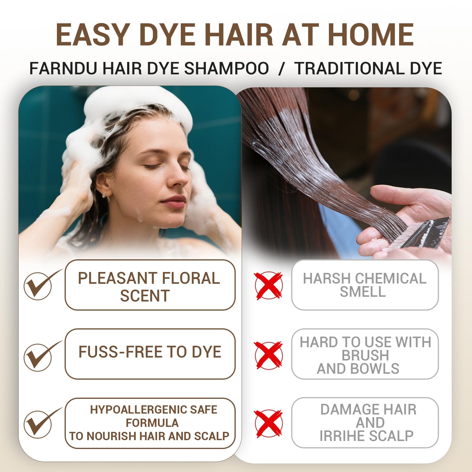 Farndu all-hair-types scene shows even coverage and healthy shine across textures.