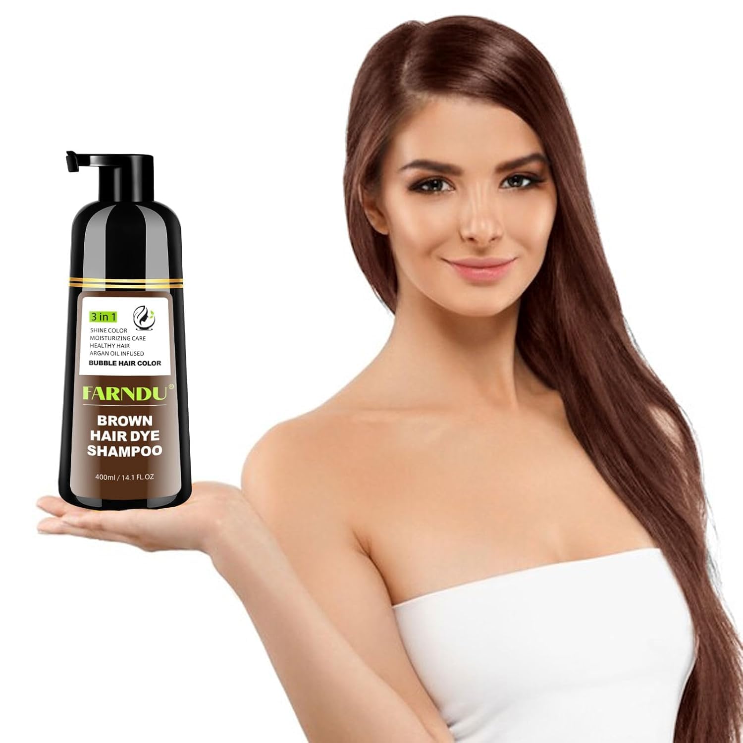 Farndu before-after-gray-hair-coverage conveys noticeable gray blending.