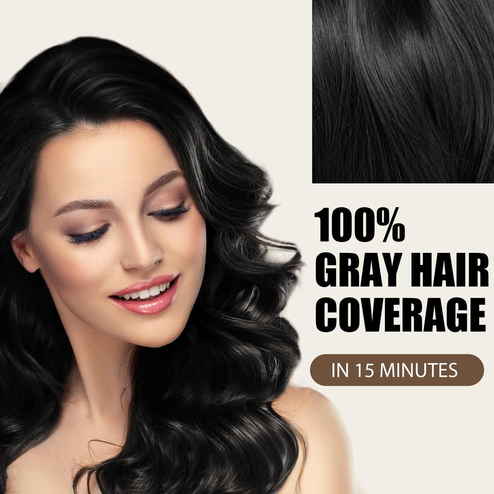 Farndu color shampoo application routine shows quick at-home process for gray roots.
