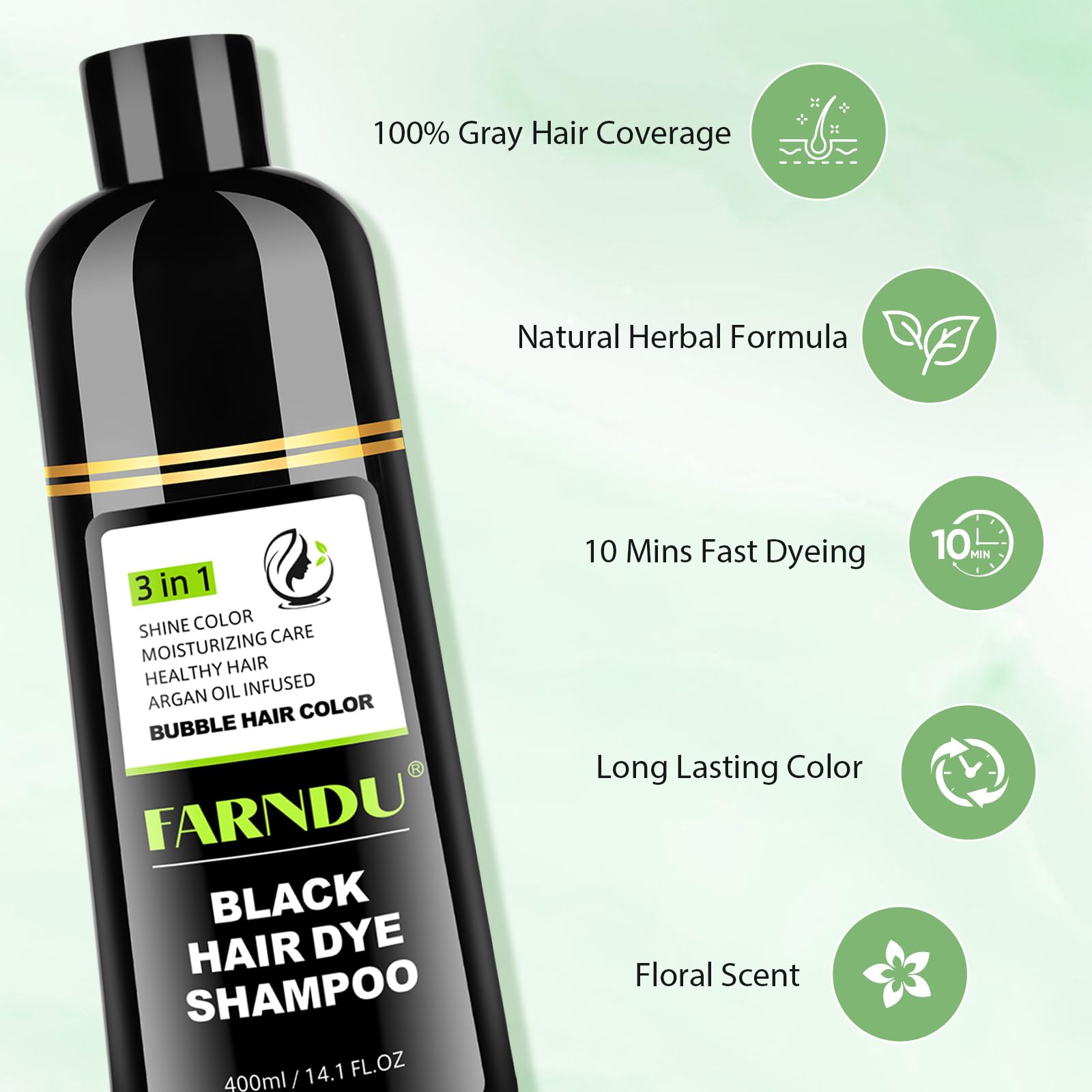 Farndu easy-use bottle applies color without bowls or brushes.