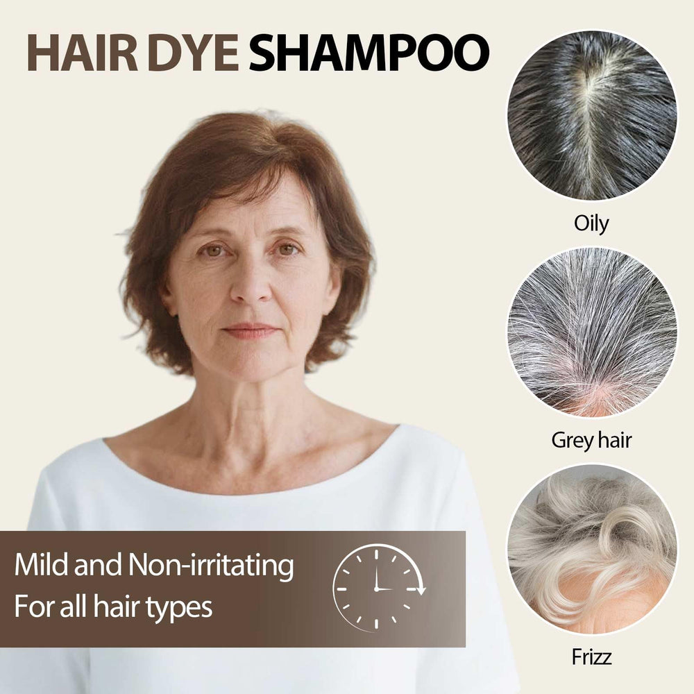 Farndu Light Brown Hair Dye Shampoo application scene shows easy use.