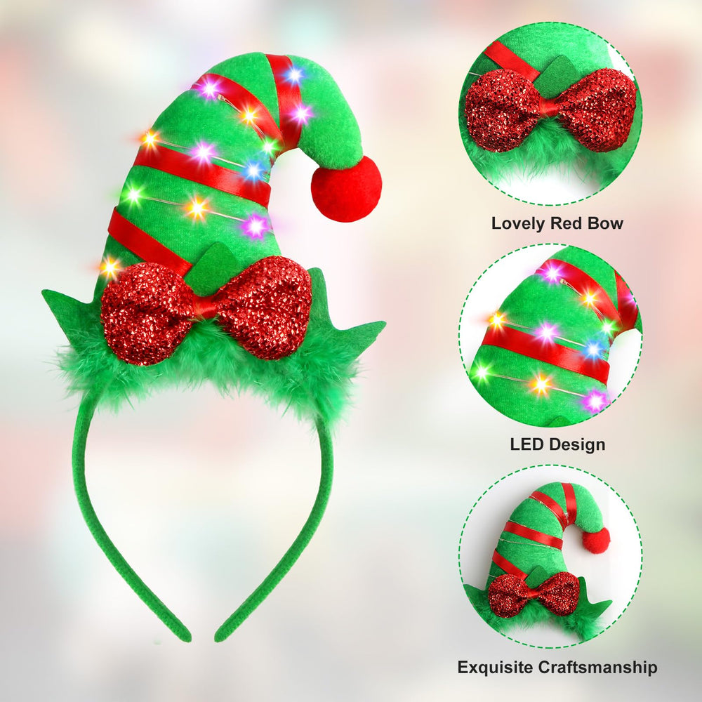 Farochy LED elf headband lit on for night parties