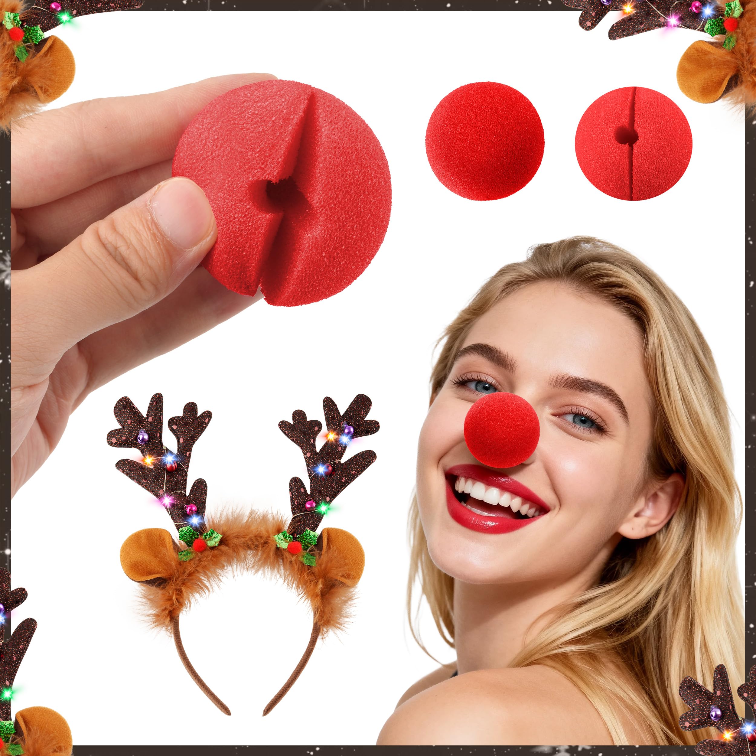 Farochy Reindeer Antlers soft-cloth detail on a lightweight, durable headband.