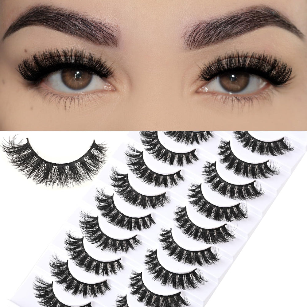 FARRED Mink Lashes Short Fluffy Pack—10 Pairs for daily wear.