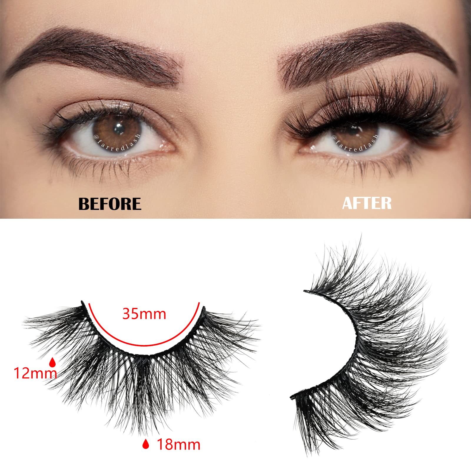 FARRED Wispy Lashes 10-pairs pack offers reusable lashes for versatile looks.