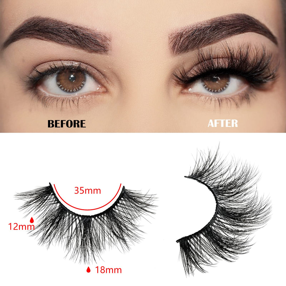 FARRED Wispy Lashes 10-pairs pack offers reusable lashes for versatile looks.