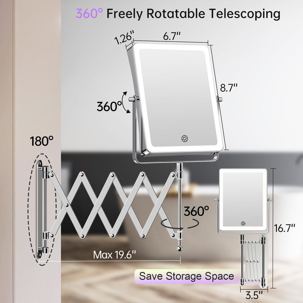 FASCINATE 360-degree rotation with extended arm offers flexible viewing angles.