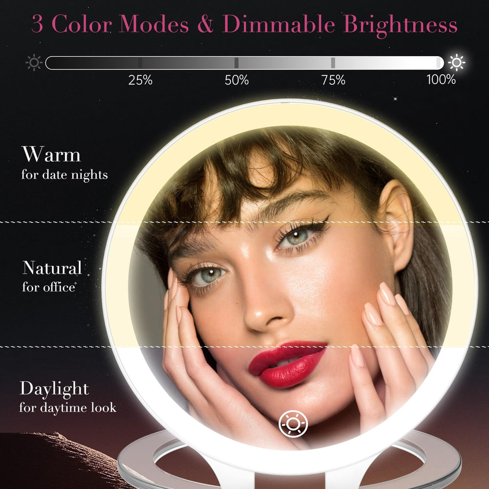 FASCINATE LED lighting with 3 color modes for accurate makeup under different lighting