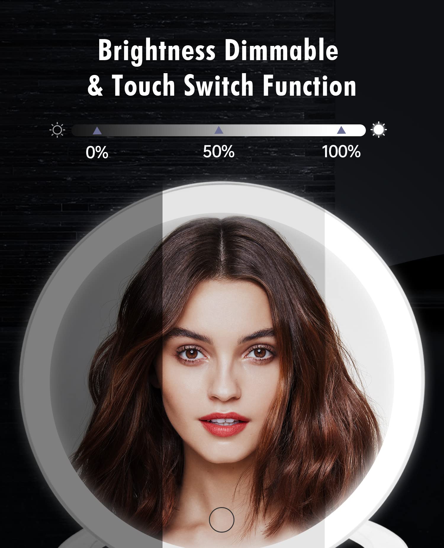 FASCINATE Magnifying Mirror offers 3 color lighting for accurate skin tone viewing