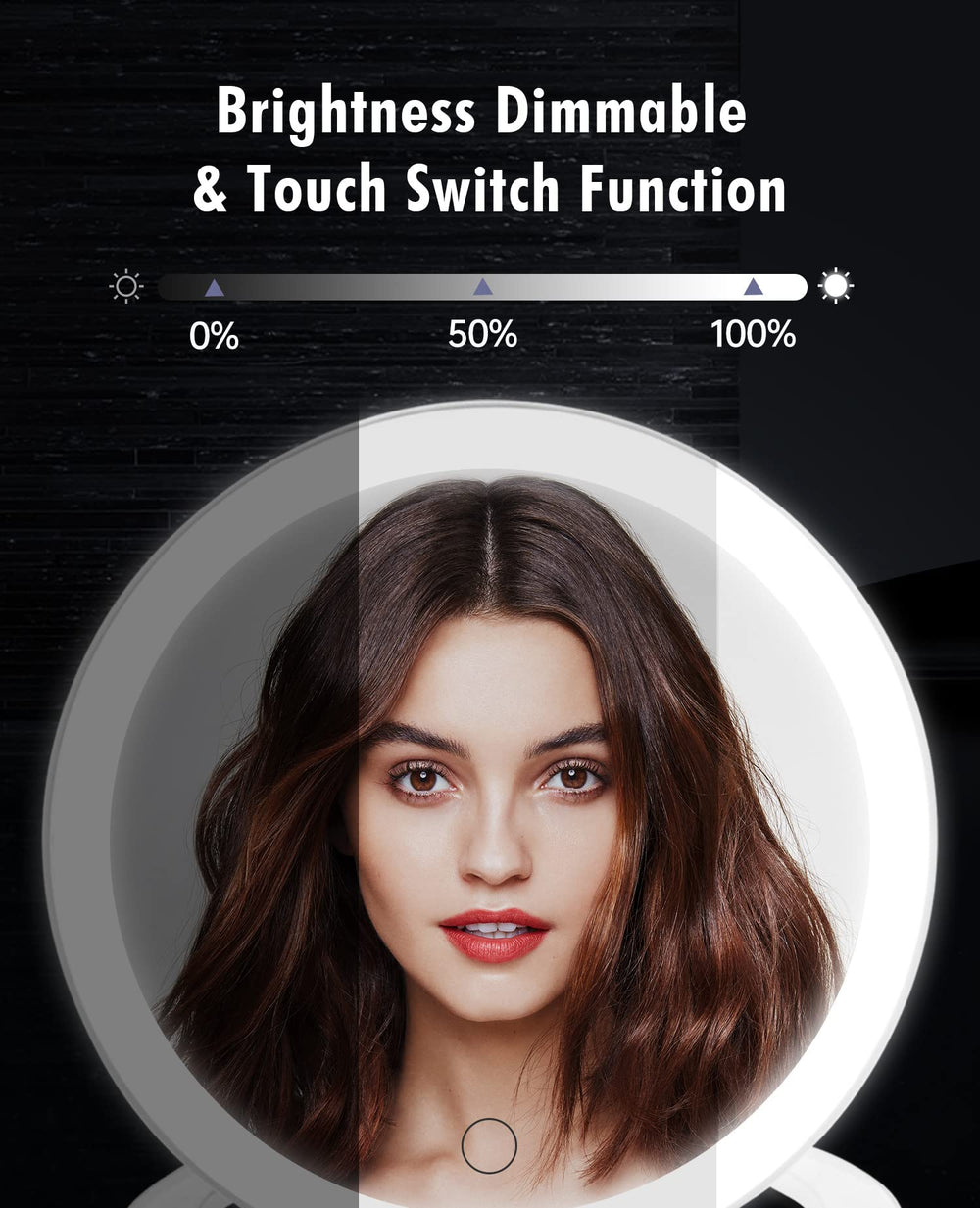 FASCINATE Magnifying Mirror offers 3 color lighting for accurate skin tone viewing