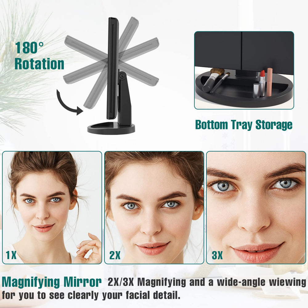 FASCINATE makeup mirror 2x magnification helps detailed eyeliner and brows