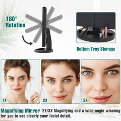 FASCINATE makeup mirror 2x magnification helps detailed eyeliner and brows