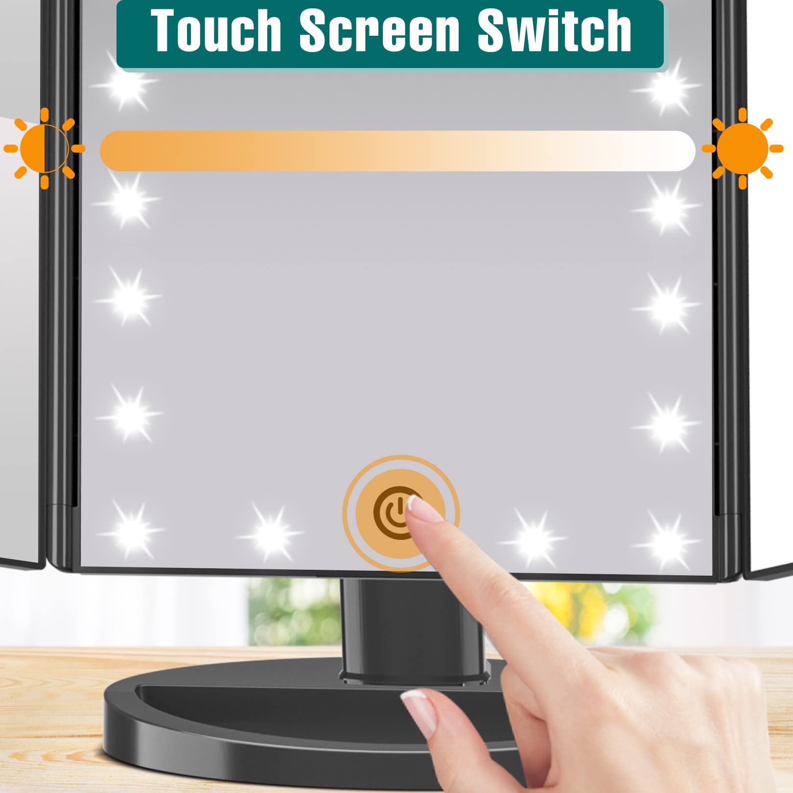 FASCINATE makeup mirror 3x magnification enhances fine eyelash and lid work