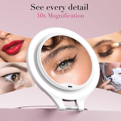 FASCINATE mirror rotates 320 degrees for flexible viewing angles
