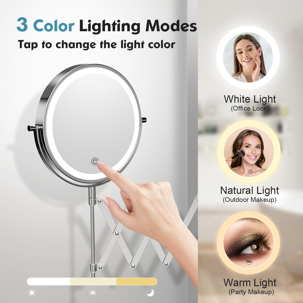 FASCINATE three-color lighting adapts to day, dusk, or evening makeup routines.
